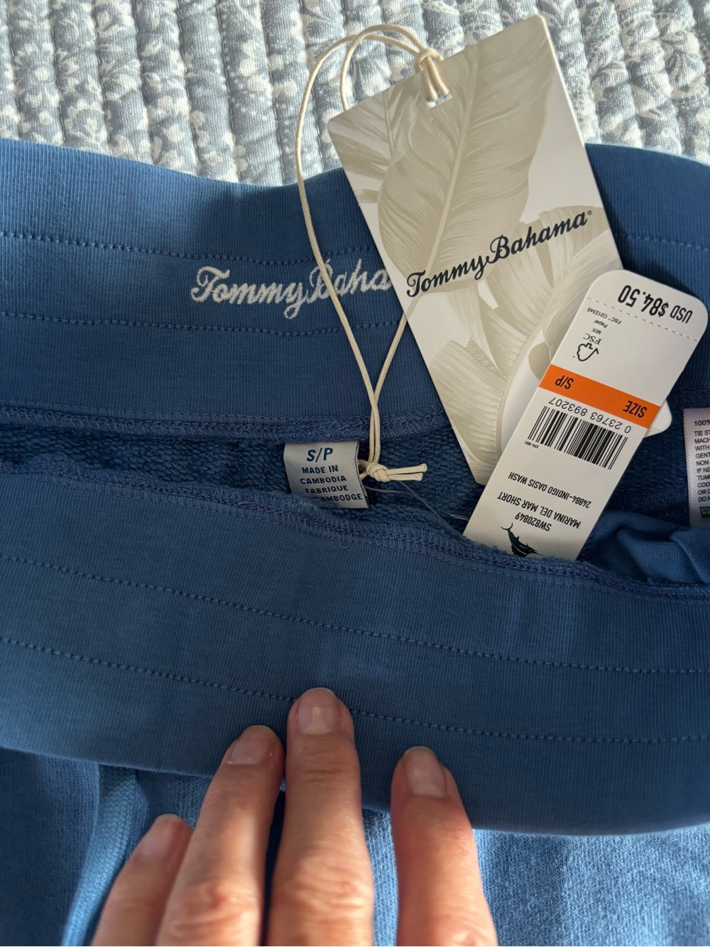 Tommy Bahama Women’s Blue Drawstring Lounge Shorts - Picture 6 of 6